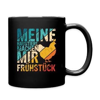 Meine Haustiere Machen Mir Frühstück! Landwirt Hüh - Tasse einfarbig - Schwarz - Rechts