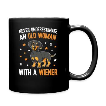 Maman teckel mignonne - Mug uni - noir - Droite