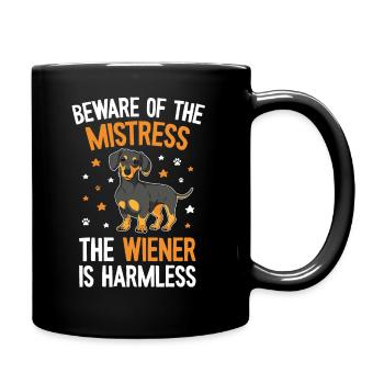 Maman teckel mignonne - Mug uni - noir - Droite