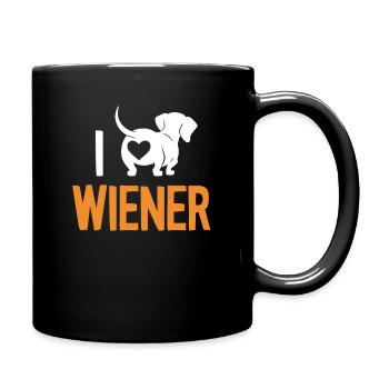 Cute Dachshund Mom - Full Colour Mug - black - Right