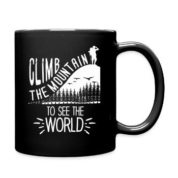 Erklimmen Sie den Berg, um die Welt zu sehen - Tasse einfarbig - Schwarz - Rechts
