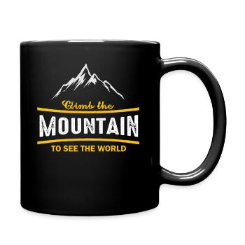 Erklimmen Sie den Berg, um die Welt zu sehen - Tasse einfarbig - Schwarz - Rechts