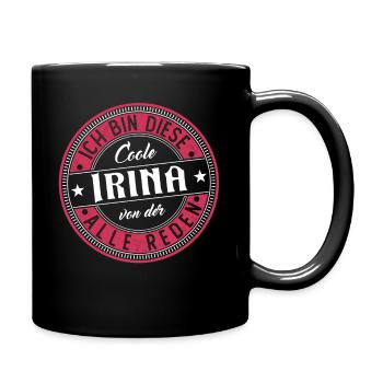 Irina Geschenkidee Geschenk Geburtstag - Tasse einfarbig - Schwarz - Rechts