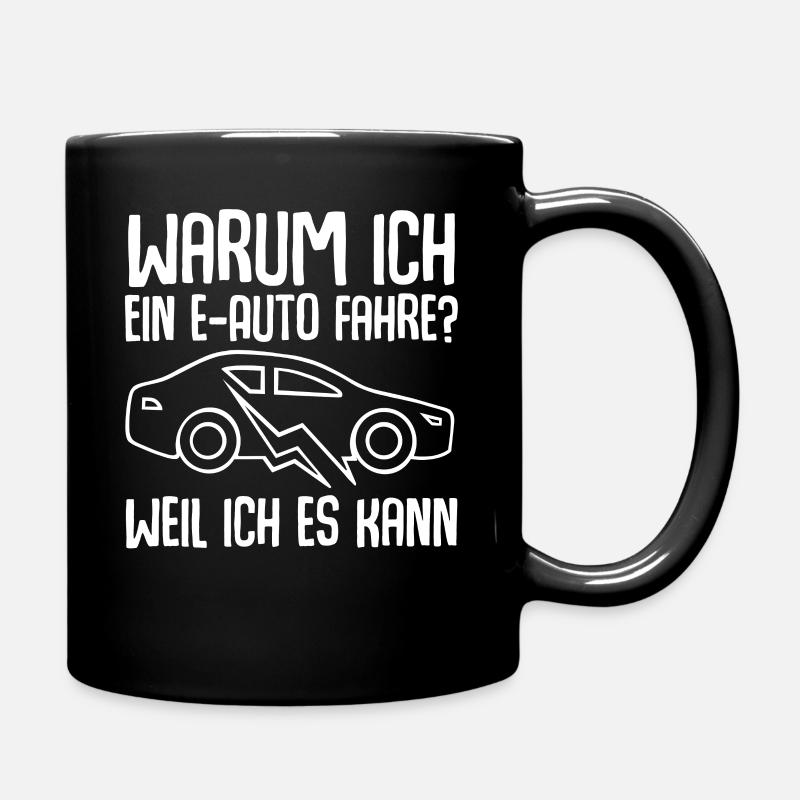 E-Auto Elektroauto - Tasse einfarbig - Schwarz