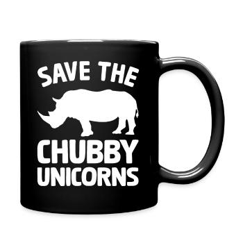 Licorne Rhinocéros Sauvez les licornes potelées blanches - Mug uni - noir - Droite