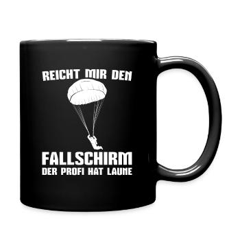 Skydiving Spruch Fallschirmspringer Geschenk - Tasse einfarbig - Schwarz - Rechts