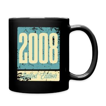 2008 Born Birthday Year of birth - Full Colour Mug - black - Right