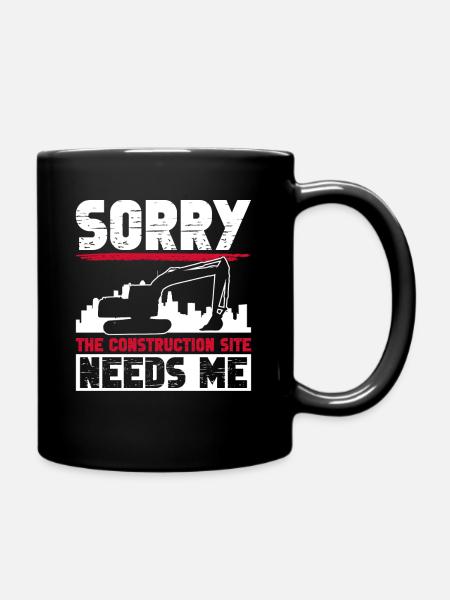 Bagger Baggerfahrer - Tasse einfarbig - Schwarz