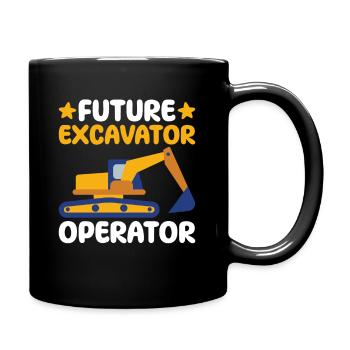 Baggerfahrer Kind Schwermaschinenfahrer bagger - Full Colour Mug - black - Right