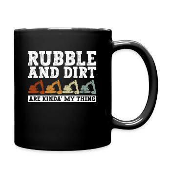 Bagger Sandbagger Baggerfahrer - Tasse einfarbig - Schwarz - Rechts
