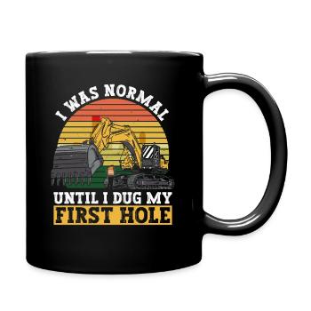 Bagger Baggerfahrer - Tasse einfarbig - Schwarz - Rechts