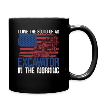 Bagger Baggern Sandbagger - Tasse einfarbig - Schwarz - Rechts