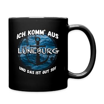 Lüneburg - Tasse einfarbig - Schwarz - Rechts