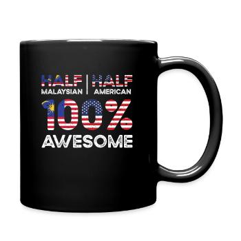 Born Malaysian Malaysia American USA Citizenship - Full Colour Mug - black - Right
