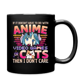 Funny video games gamer anime cats mom - Full Colour Mug - black - Right