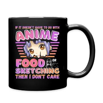 Spaß japanische Anime Skizzieren Essen Illustratoren Kunst - Tasse einfarbig - Schwarz - Rechts
