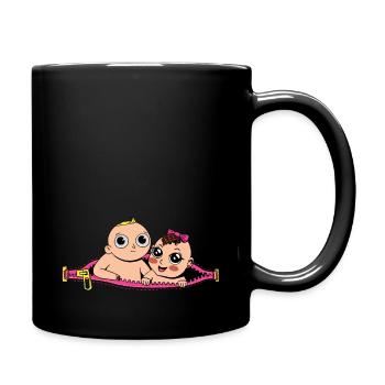 Futures mamans jumelles enceintes - Mug uni - noir - Droite