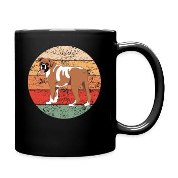 Boxer Allemand Chien Dog Lovers Cadeau Rétro - Mug uni - noir - Droite