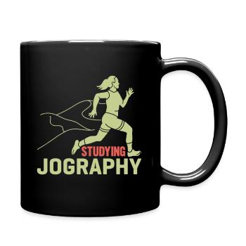 Marathon Runners Run Studying Jography - Full Colour Mug - black - Right
