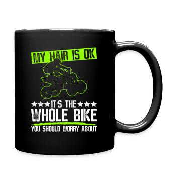 Quad Fahren Quadfahrer - Tasse einfarbig - Schwarz - Rechts