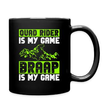 Quadfahrer Quad - Tasse einfarbig - Schwarz - Rechts