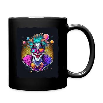 Clown mit Sonnenbrille Zirkus - Tasse einfarbig - Schwarz - Rechts