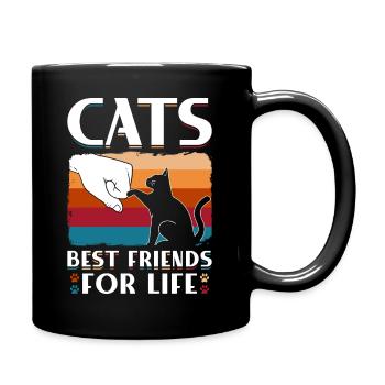 Meilleurs amis pour la vie des chats - Mug uni - noir - Droite