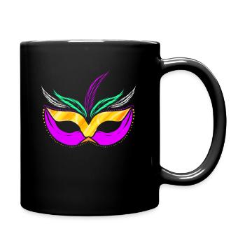 Masque jaune doré et violet pour Mardi Gras - Mug uni - noir - Droite