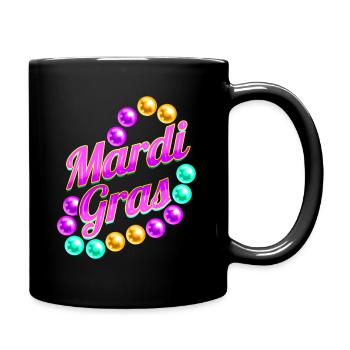 Lettrage violet avec perles pour Mardi Gras - Mug uni - noir - Droite