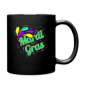Green Lettering For Mardi Gras - Full Colour Mug - black - Right