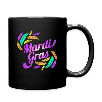 Lettrage violet pour Mardi Gras - Mug uni - noir - Droite