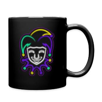 Jester Outline For Mardi Gras - Full Colour Mug - black - Right
