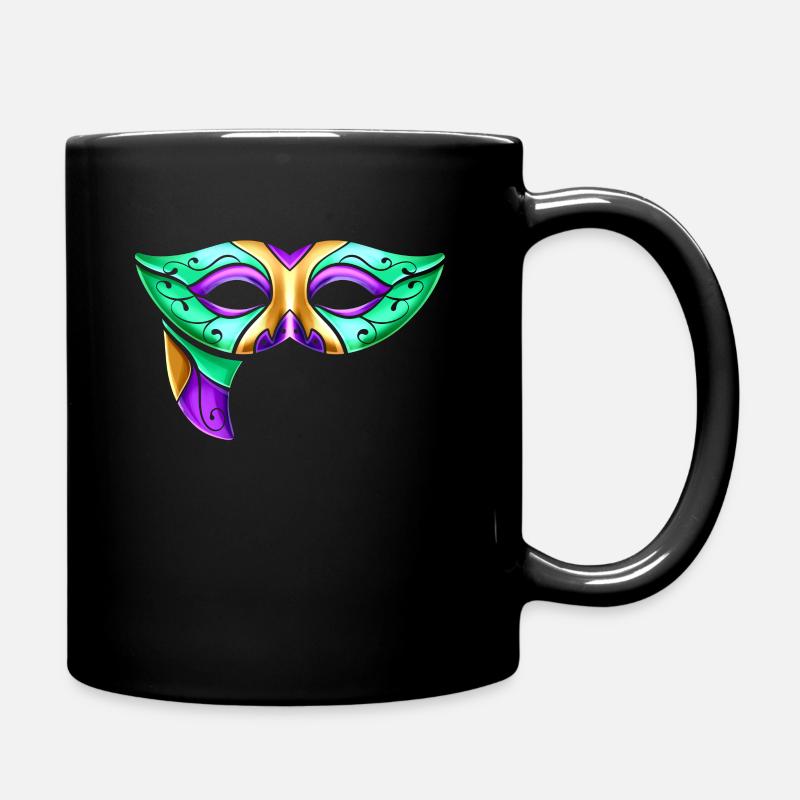 Green Mask For Mardi Gras - Full Colour Mug - black