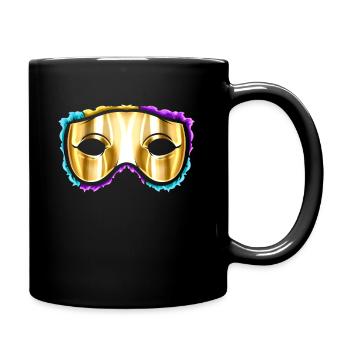 Yellow golden Mask For Mardi Gras - Full Colour Mug - black - Right
