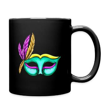 Masque vert pour Mardi Gras - Mug uni - noir - Droite
