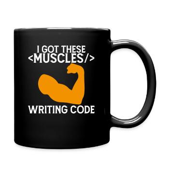 I Got These Muscles Writing Code Funny - Full Colour Mug - black - Right