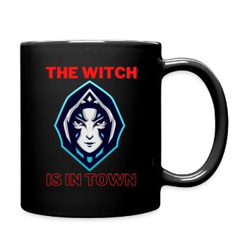 La sorcière est en ville - Mug uni - noir - Droite