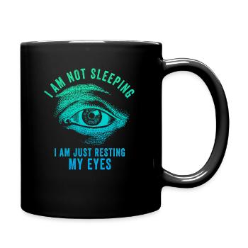 Je ne dors pas, je repose juste mes yeux - Mug uni - noir - Droite