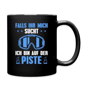 Skipiste Wintersport Skibrille Skifahren - Tasse einfarbig - Schwarz - Rechts
