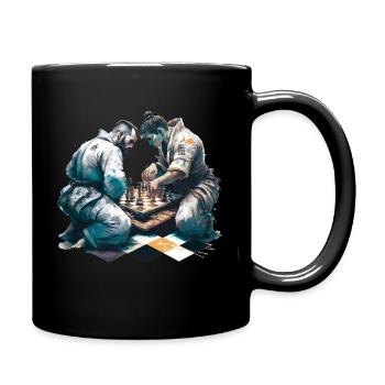 BJJ Jiu-Jitsu motiv Schach - Tasse einfarbig - Schwarz - Rechts
