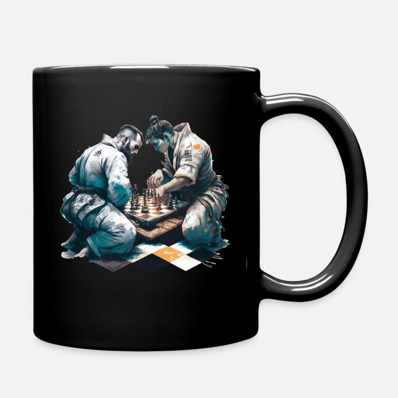 Échecs à motif de jiu-jitsu BJJ - Mug uni - noir