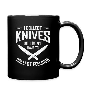 Messersammler Messer Sammeln - Tasse einfarbig - Schwarz - Rechts