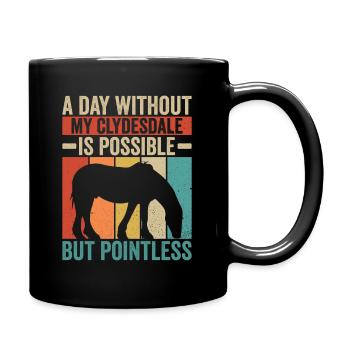 Clydesdale Reiter Schottisches Pferd - Full Colour Mug - black - Right