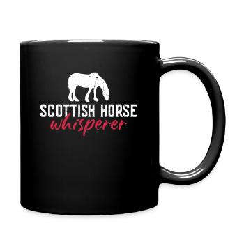 Cheval écossais Clydesdale Reiter Reiten - Mug uni - noir - Droite