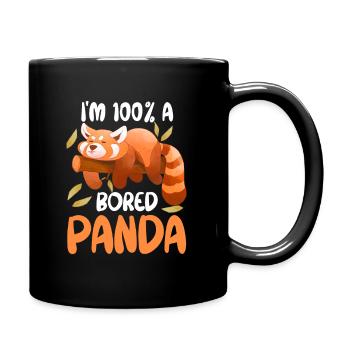 Red Panda Bored Cute Animal Lazy Animal Lover - Full Colour Mug - black - Right