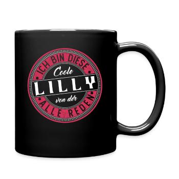 Lilly Geschenkidee Geschenk Geburtstag - Tasse einfarbig - Schwarz - Rechts