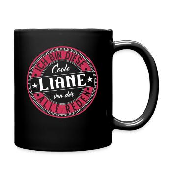 Liane Geschenkidee Geschenk Geburtstag - Tasse einfarbig - Schwarz - Rechts