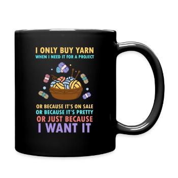 Ich liebe es zu stricken und Garn T-Shirt Geschenk - Tasse einfarbig - Schwarz - Rechts