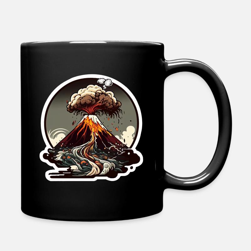 Ausbrechender Vulkan - Tasse einfarbig - Schwarz