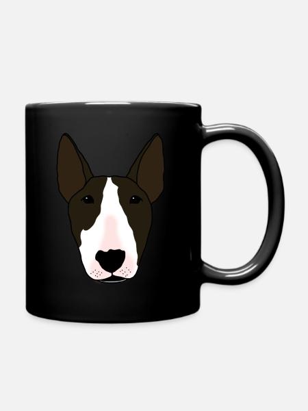 Sitzende Bullterrier - Tasse einfarbig - Schwarz